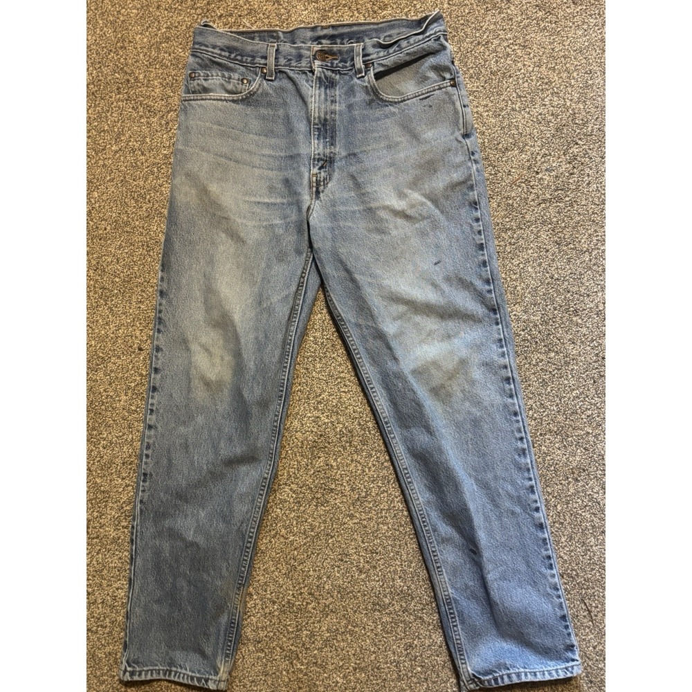 Levi's 540 Relaxed Fit Jeans Mens 36x30 Light Blue Faded Denim Button Fly